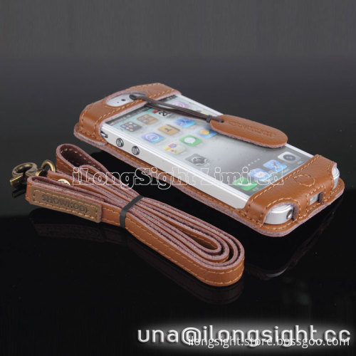 Showkoo Angel Genuine Leather case for iPhone 5 5C 5S-khaki